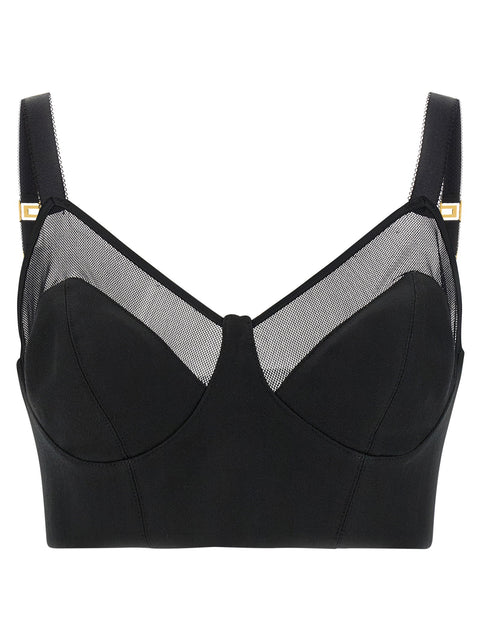 Elisabetta Franchi Cool Wool And Tulle Top