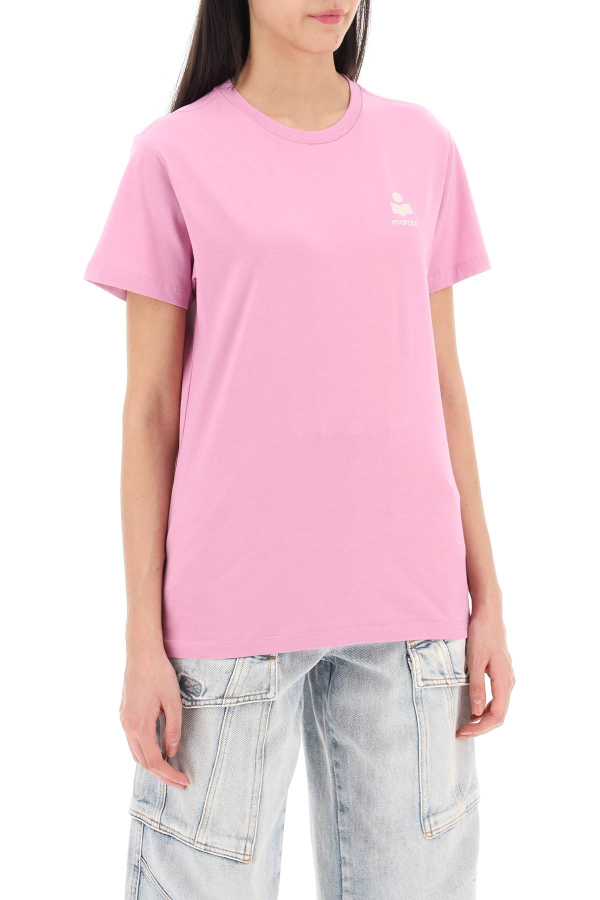 Isabel Marant Etoile Aby Regular Fit T-Shirt Pink-T-Shirt-Marant ETOILE-XS-Urbanheer