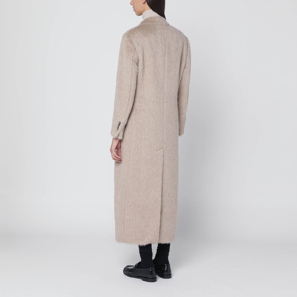 Tagliatore Beige double-breasted coat in wool blend