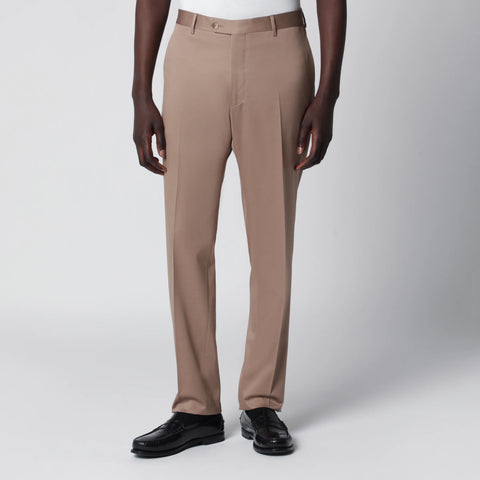 Tagliatore Beige double-breasted wool-blend suit