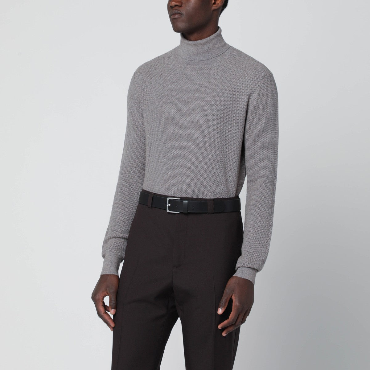 Tagliatore Beige wool turtleneck sweater