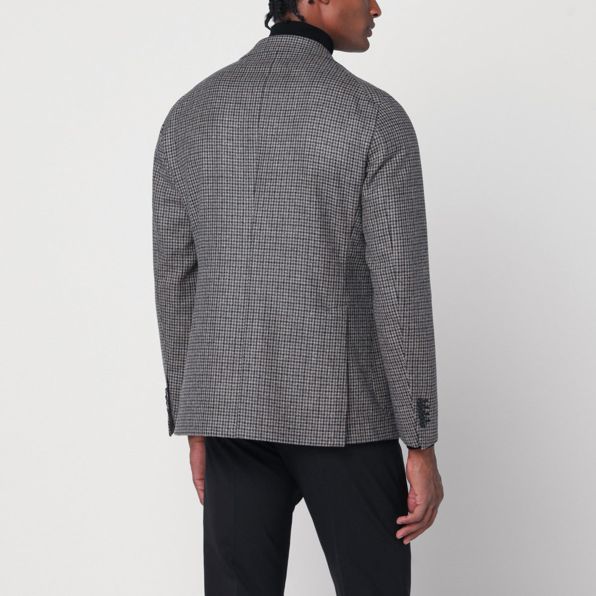 Tagliatore Beige/grey houndstooth jacket