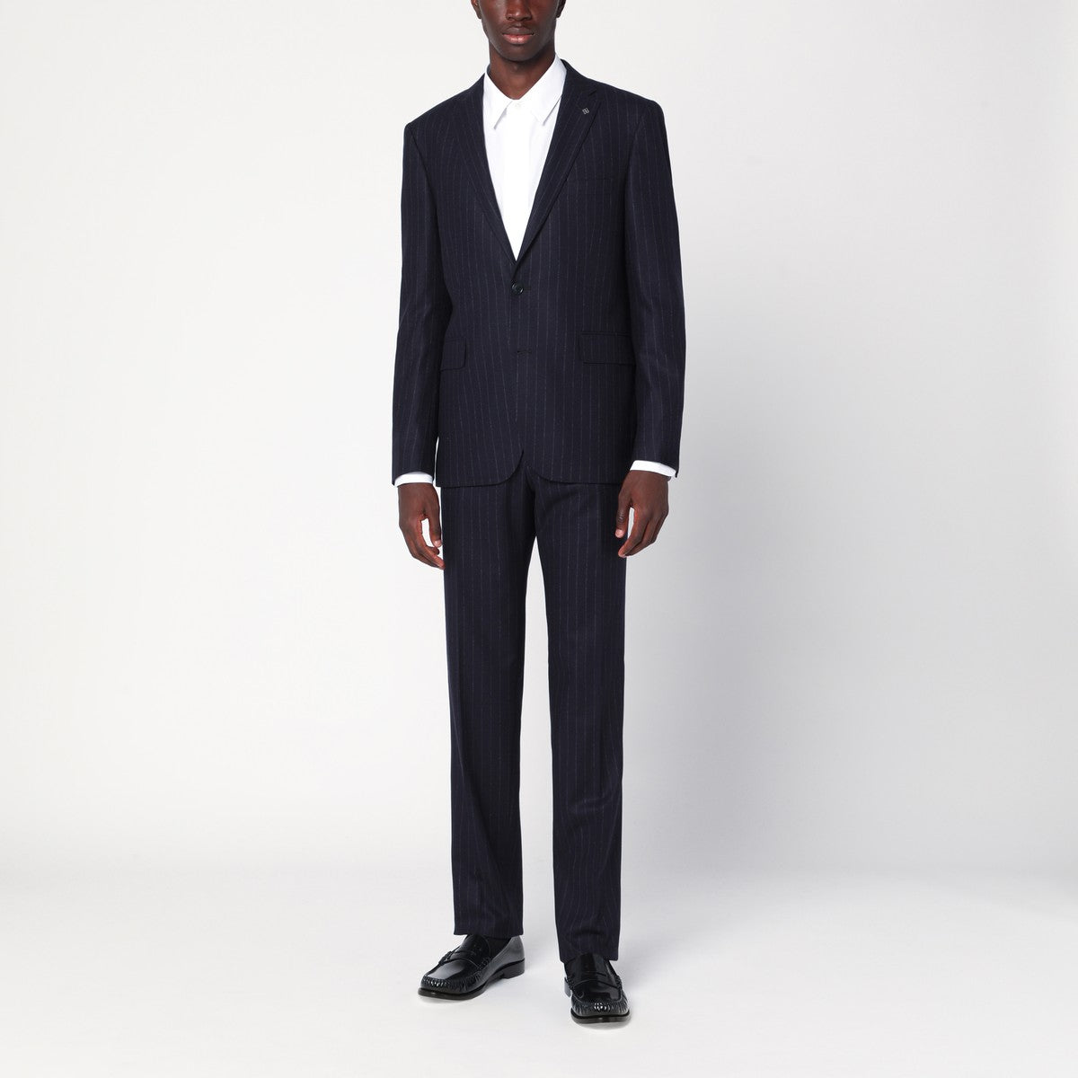 Tagliatore Blue pinstriped single-breasted wool suit