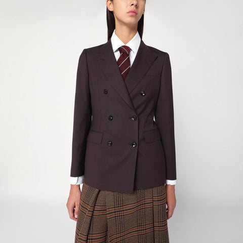 Tagliatore Brown double-breasted jacket in wool blend