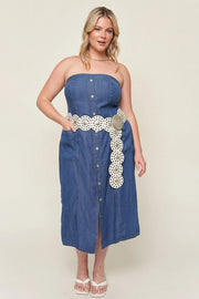 "Tahoma” Tencel Denim Bustier Dress-Dress-What Lo Wants-XS-Urbanheer
