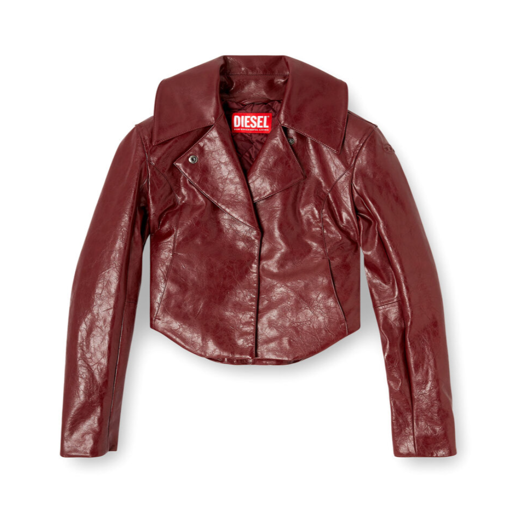 Tailored Leather Jacket in Coated Fabric