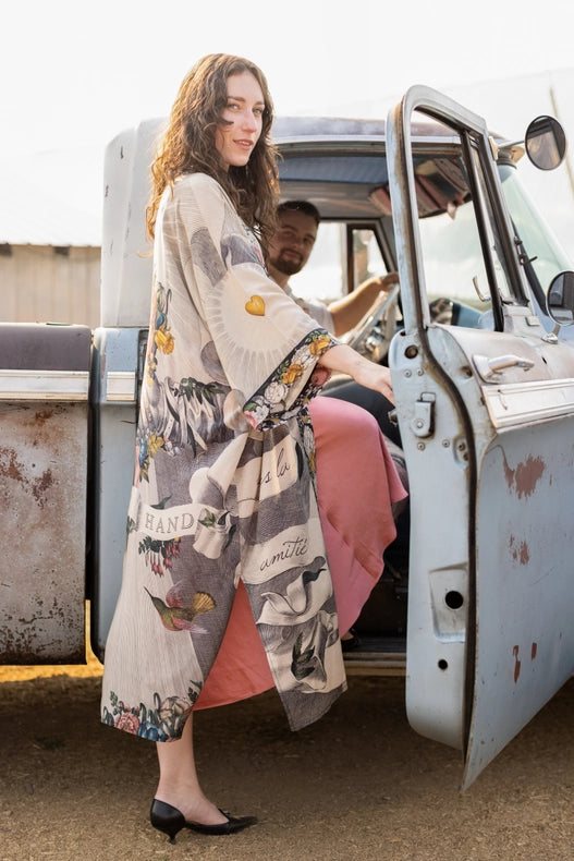 Take My Hand Bamboo Boho Kimono Duster Robe-Kimono-Market of Stars-length 118cm width 78 cm.-Urbanheer