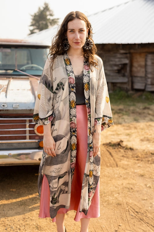 Take My Hand Bamboo Boho Kimono Duster Robe-Kimono-Market of Stars-length 118cm width 78 cm.-Urbanheer