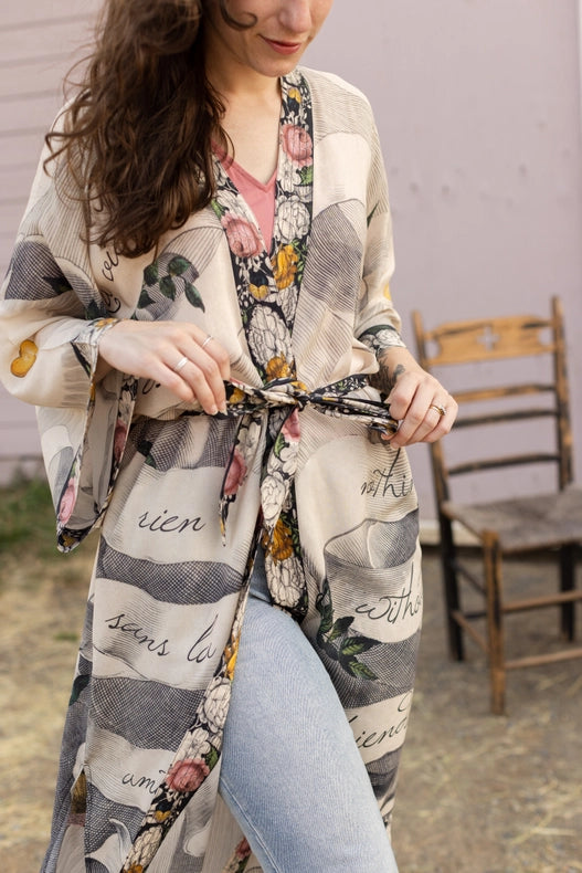 Take My Hand Bamboo Boho Kimono Duster Robe-Kimono-Market of Stars-length 118cm width 78 cm.-Urbanheer