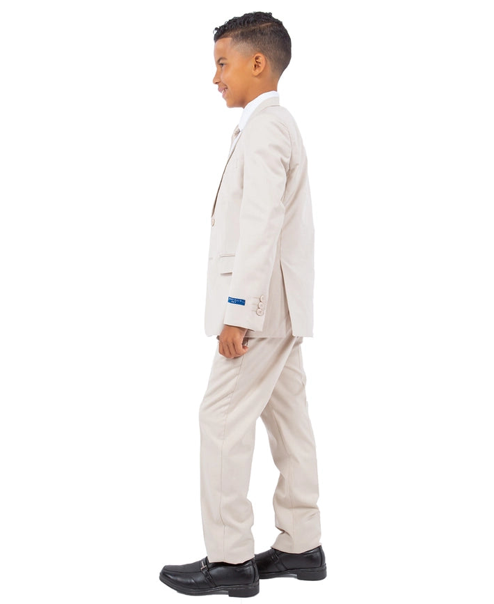 Tan Perry Ellis Boys Suit, Slim-Fit 5pc (Includes Tie)-Suits-Suits America-2-Tan-Urbanheer