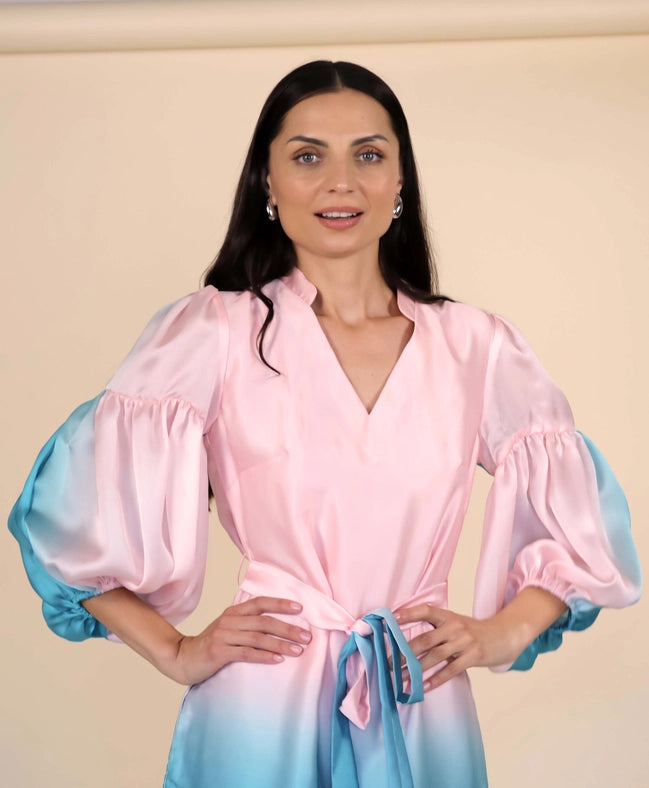 Tangier Ombre Midi Dress-Dress-Sandhya Garg-XS-Urbanheer