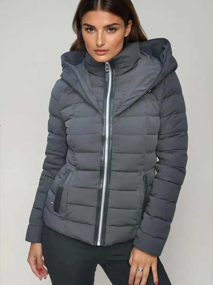 Tania slim-fit puffer jacket-Puffer Jacket-Ciao Milano-S-BLACK-Urbanheer