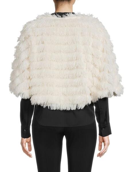 Tasseled Faux Fur Party Capelet-Capelet-SAACHI-White-Urbanheer