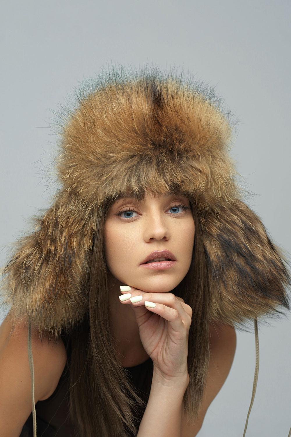 Taupe Genuine Arctic Fox and Mink Fur Hat-Hats-Buy Me Fur Ltd-Taupe-56-Genuine Arctic Fox and Mink Fur-Urbanheer