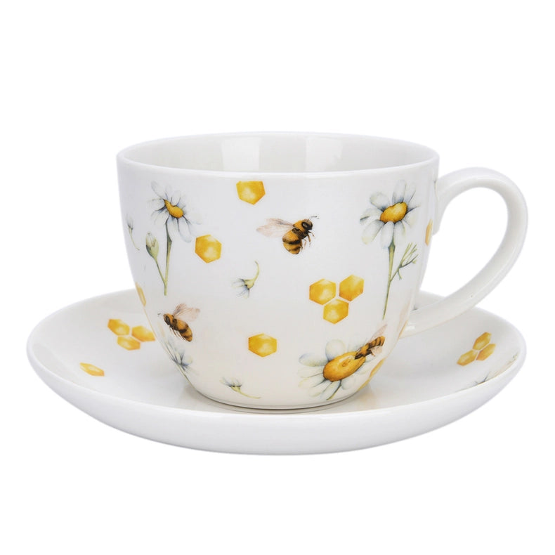 Tea With Honey Tea Cup W/ Saucer 400Ml-Tea Cup/Saucer-STP-Capacity 15.2 fl oz (450 ml) Diameter Saucer - 6.85" (17.4 cm)-Urbanheer