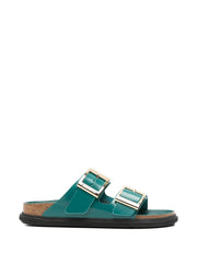 Teal Buckle Strap Sandals for Summer Comfort