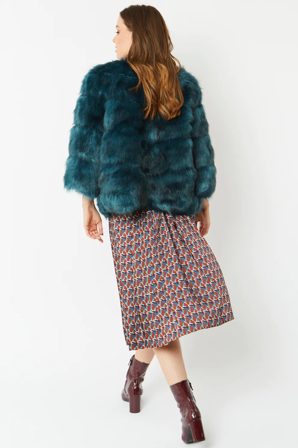Teal Faux Fur Ella Coat-Faux Fur Coats-Buy Me Fur Ltd-One Size-Teal-Faux Fur-Urbanheer