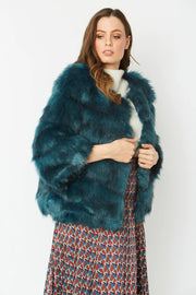 Teal Faux Fur Ella Coat-Faux Fur Coats-Buy Me Fur Ltd-One Size-Teal-Faux Fur-Urbanheer