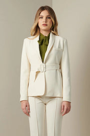 Technical flannel blazer-Blazer-Valentina Rio-38-VIRGIN-Urbanheer