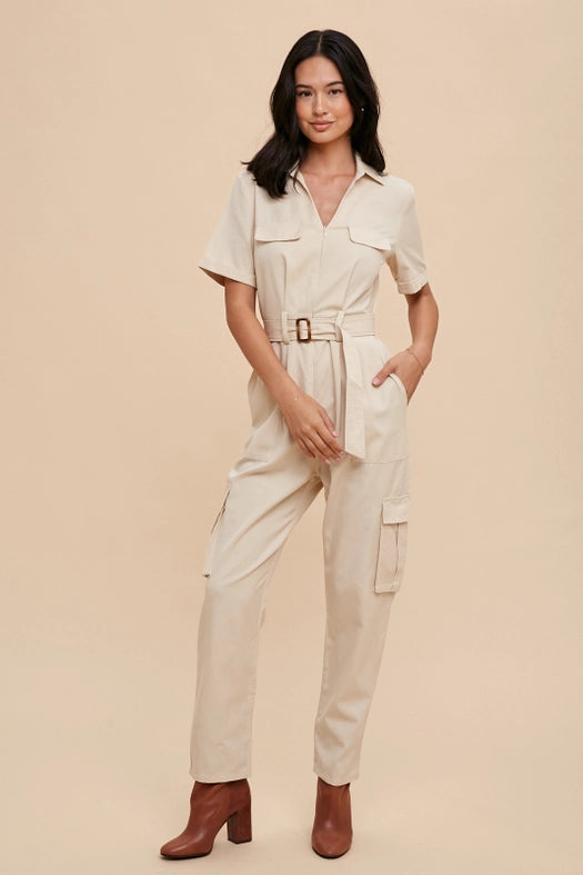 Tencel Blend Utility Jumpsuit BONE-Jumpsuit-In Loom-S-Urbanheer