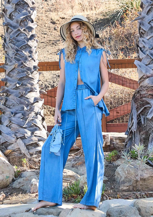 Tencel Relaxed Pants-Pants-Vibrant M.i.U-S-Medium Stone-Urbanheer