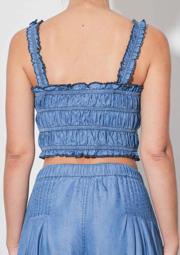 Tencel Smocked Top-Top-Vibrant M.i.U-S-Medium Stone-Urbanheer