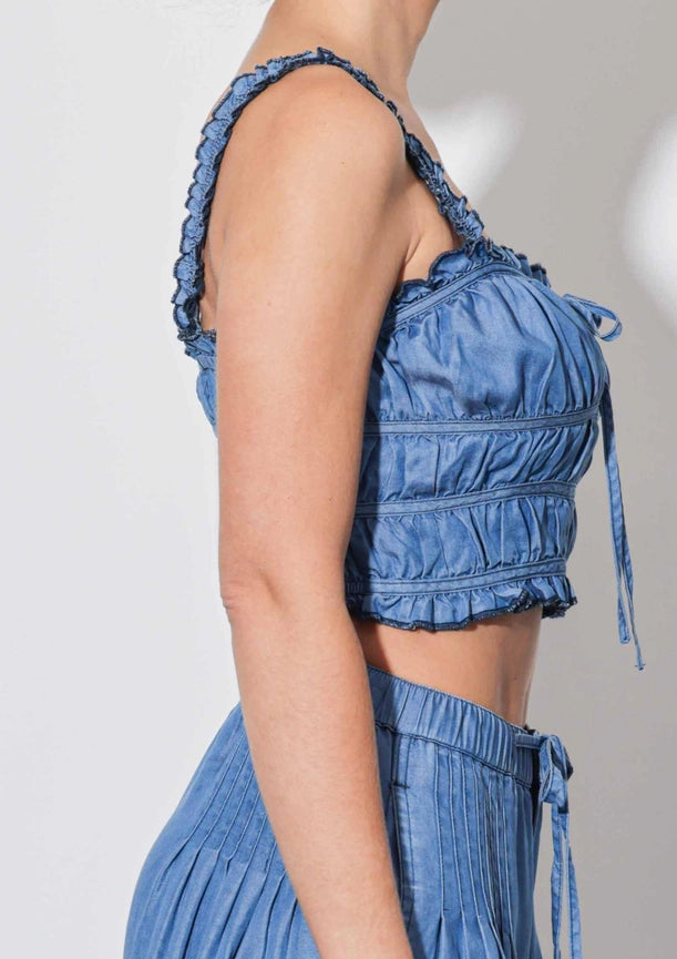 Tencel Smocked Top-Top-Vibrant M.i.U-S-Medium Stone-Urbanheer