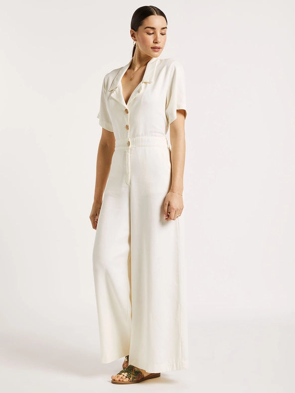 Tencel Wide-Leg Jumpsuit-Jumpsuit-Greenkiss-S-Cream-Urbanheer