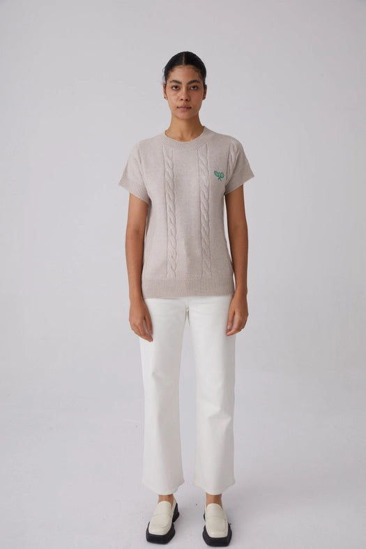 Tennis Short-Sleeve Sweater-Sweater-Pissenlit-S-Oatmeal-Urbanheer