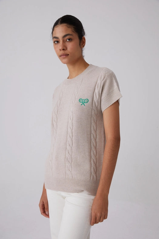 Tennis Short-Sleeve Sweater-Sweater-Pissenlit-S-Oatmeal-Urbanheer