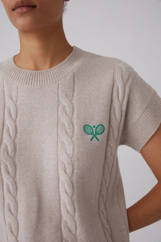Tennis Short-Sleeve Sweater-Sweater-Pissenlit-S-Oatmeal-Urbanheer