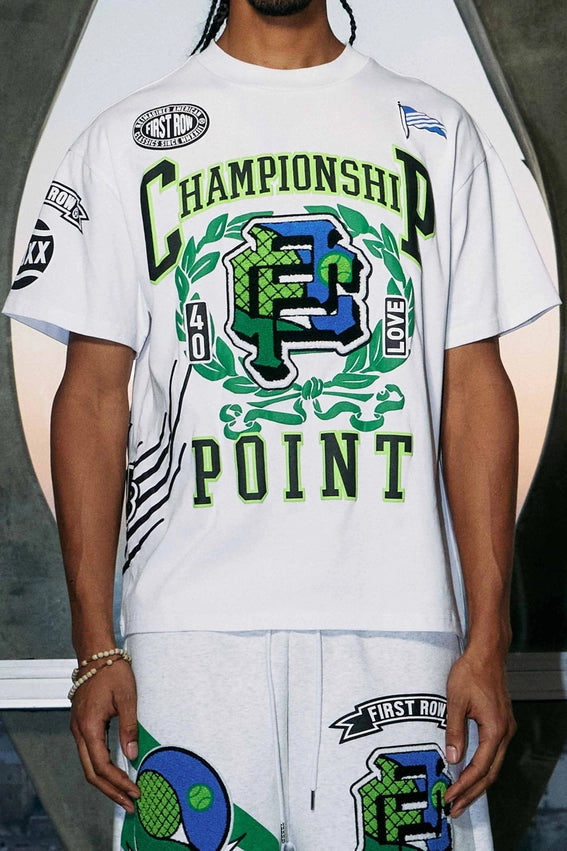 Tennis Tee White-Tee-First Row-S-White-Urbanheer