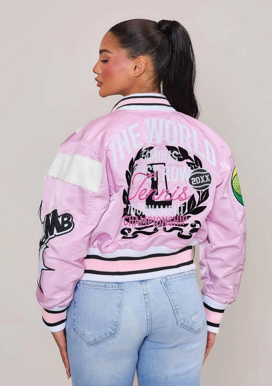 Tennis Varsity Jacket-Jacket-Vibrant M.i.U-S-Lilac-Urbanheer