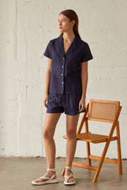 Teresa Linen Two Piece Set-Set-Crescent-XS-DENIM BLUE-Urbanheer