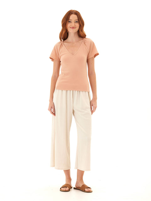 Teresa Smocked Jersey Top