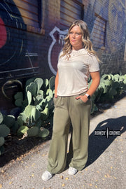 Texline Olive Trousers-Trousers-Rowdy Crowd Clothing-S-Urbanheer