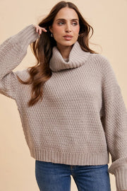 Textured Knitted Turtleneck Sweater MINK-Sweater-In Loom-S-Urbanheer