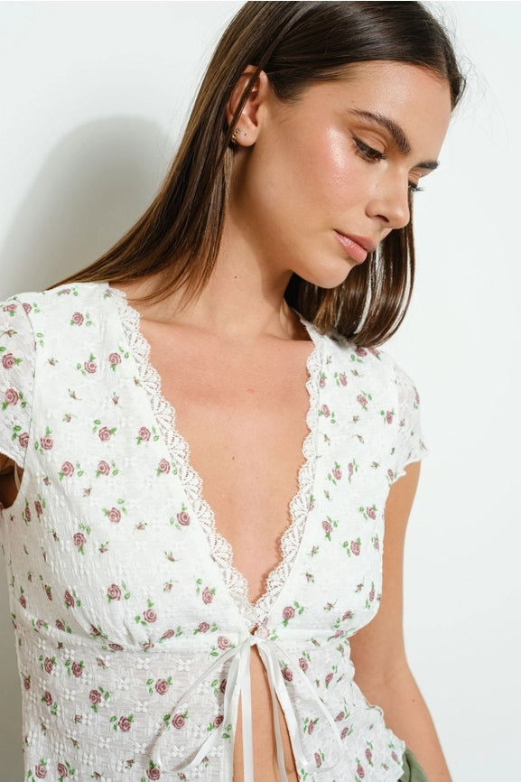 Textured Lace Top-Top-Pretty Garbage-S-Ivory-Urbanheer