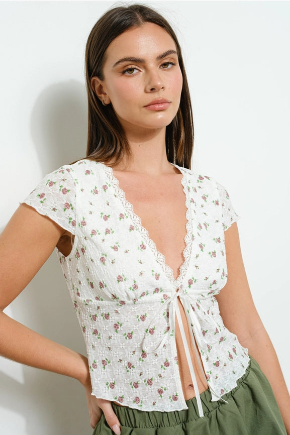 Textured Lace Top-Top-Pretty Garbage-S-Ivory-Urbanheer