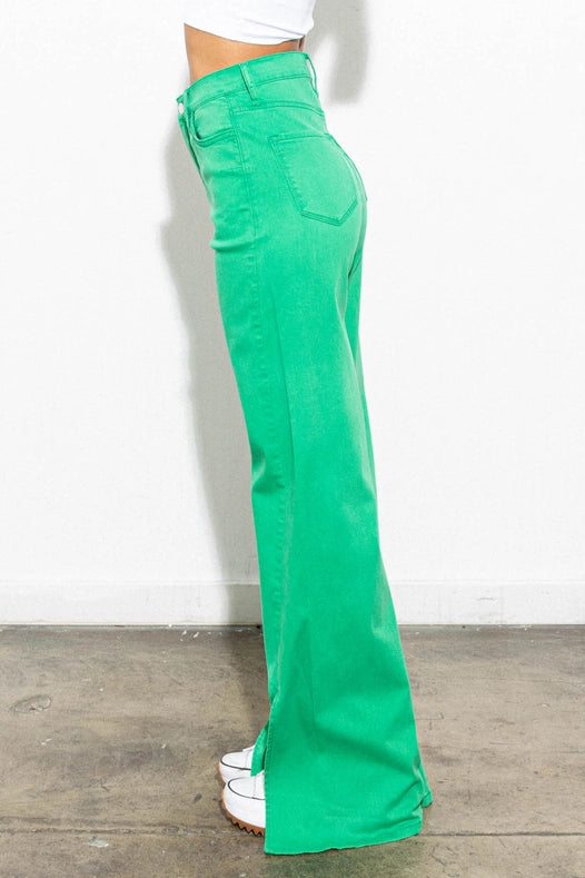 Teyana Wide Jeans Green