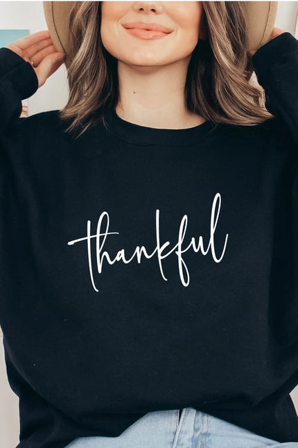 Thanksgiving Sweatshirt For Women Fall Sweatshirt Crewneck-Sweatshirt-P E T I T R U E-S-Black-Urbanheer