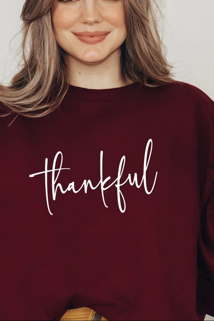Thanksgiving Sweatshirt For Women Fall Sweatshirt Crewneck-Sweatshirt-P E T I T R U E-S-Red-Urbanheer