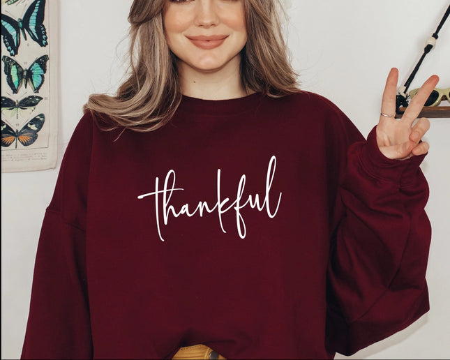 Thanksgiving Sweatshirt For Women Fall Sweatshirt Crewneck-Sweatshirt-P E T I T R U E-S-Red-Urbanheer