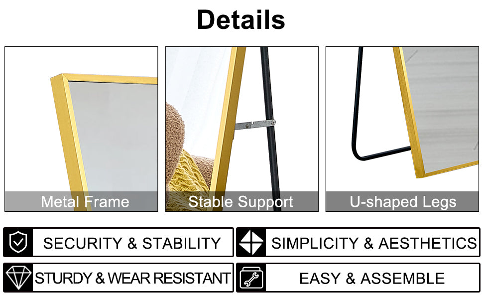 The 4rd generation aluminum alloy metal frame wall mounted full body mirror, bathroom makeup mirror,-UH Decor-Default-Urbanheer