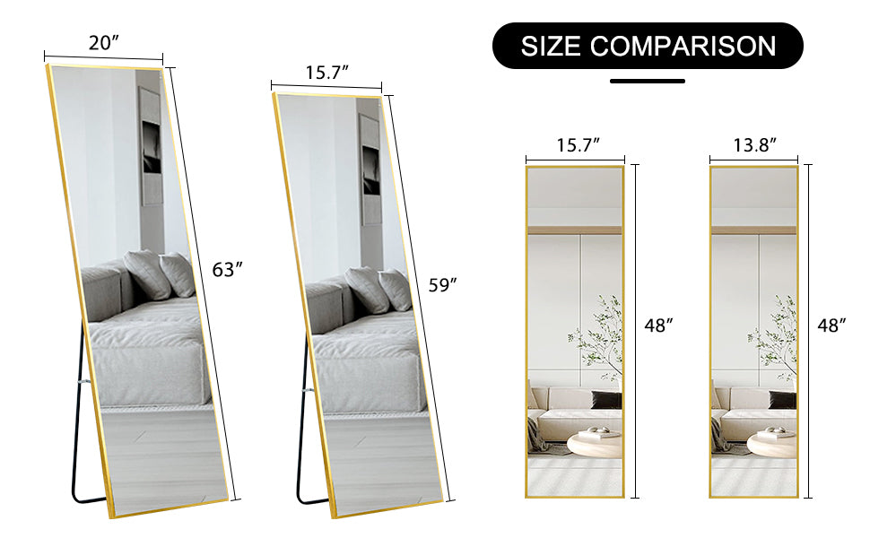 The 4rd generation aluminum alloy metal frame wall mounted full body mirror, bathroom makeup mirror,-UH Decor-Default-Urbanheer