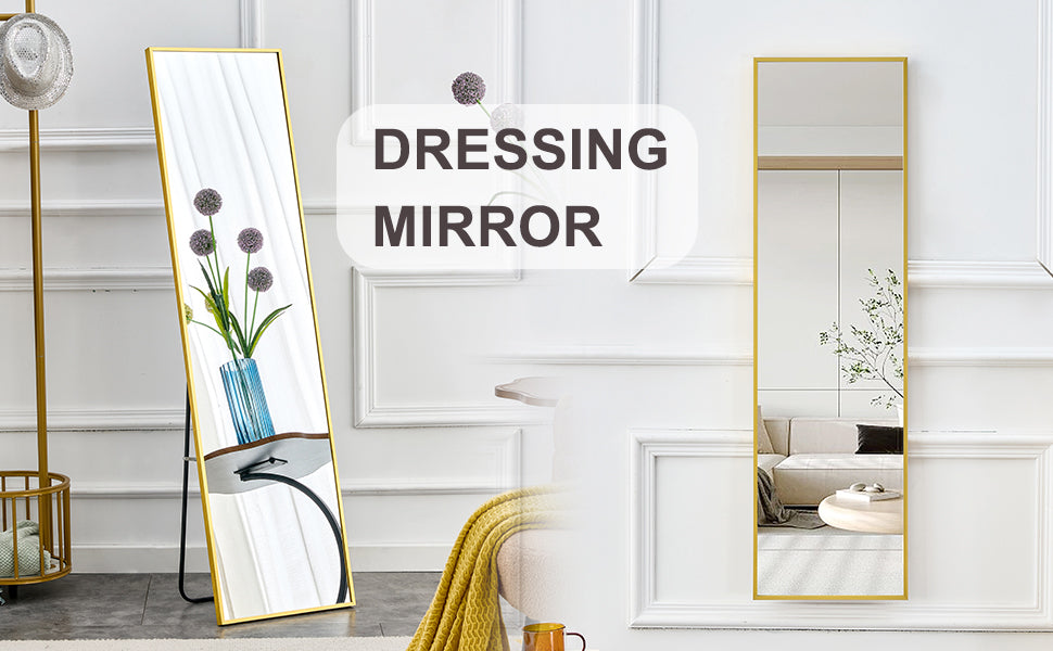 The 4rd generation aluminum alloy metal frame wall mounted full body mirror, bathroom makeup mirror,-UH Decor-Default-Urbanheer