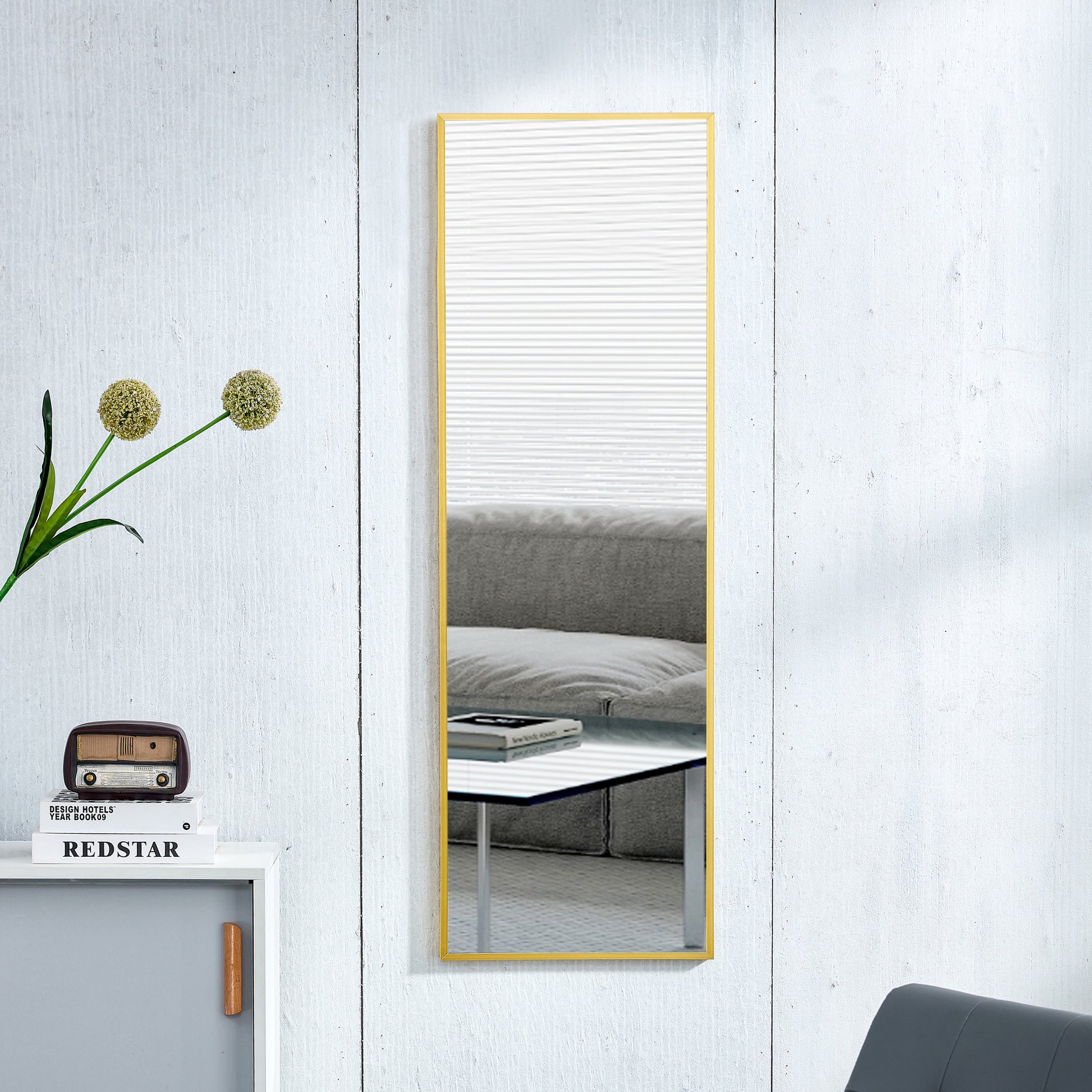 The 4rd generation aluminum alloy metal frame wall mounted full body mirror, bathroom makeup mirror,-UH Decor-Default-Urbanheer
