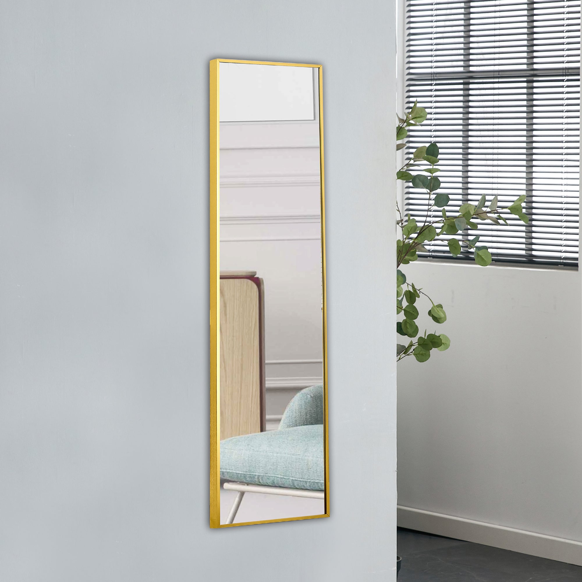 The 4rd generation aluminum alloy metal frame wall mounted full body mirror, bathroom makeup mirror,-UH Decor-Default-Urbanheer
