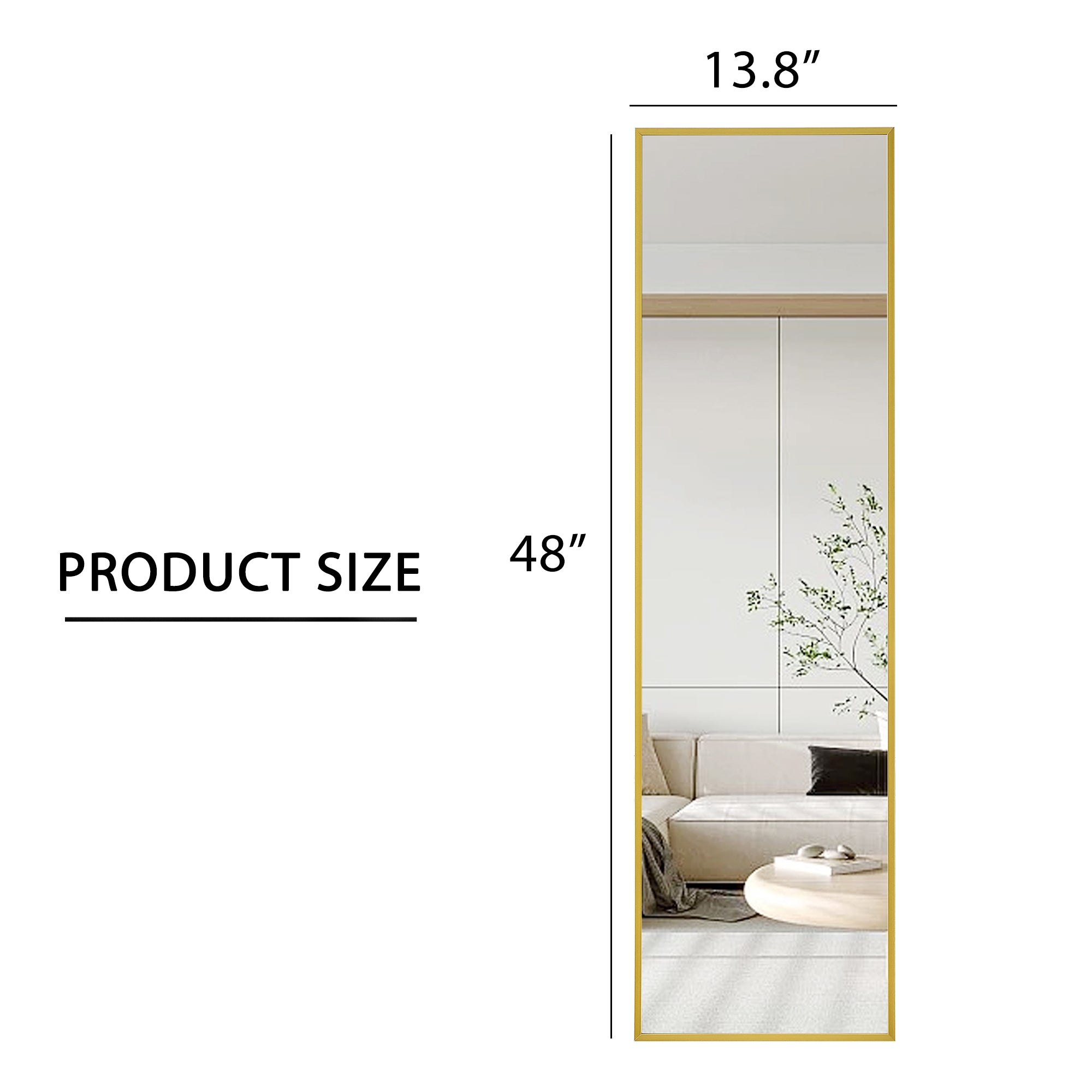 The 4rd generation aluminum alloy metal frame wall mounted full body mirror, bathroom makeup mirror,-UH Decor-Default-Urbanheer