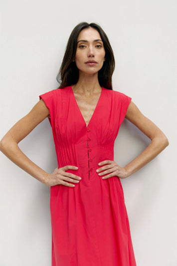 The Aleska Dress | Pleated Midi Dress